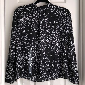 Turtleneck butterfly blouse